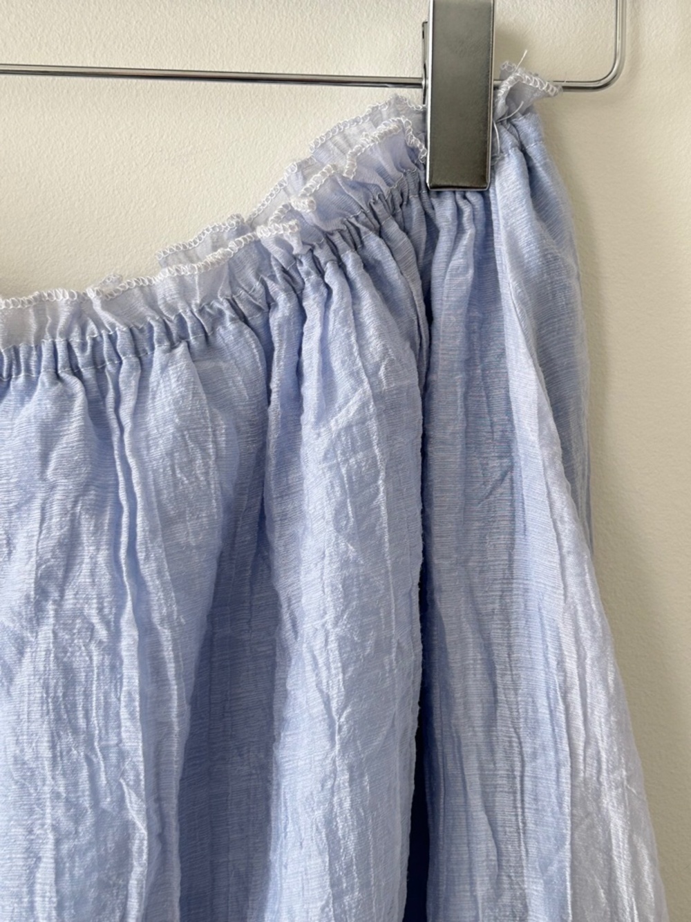 Light Blue Gauzy Ruffle Hem Maxi Skirt - Picture 13 of 16